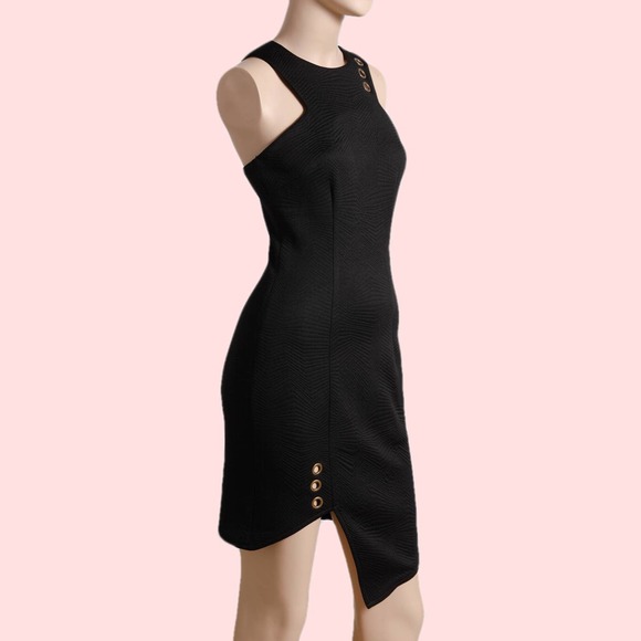 BARIANO Black Cut Out Dress with Gold Details - Picture 3 of 5